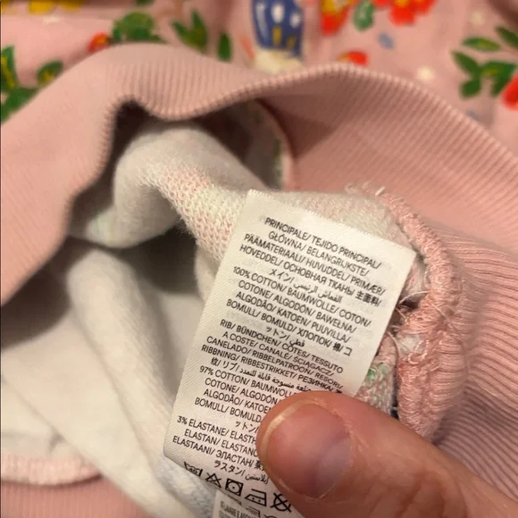 VGUC Mini Boden Printed Relaxed Sweatshirt Vintage Pink Enchanted Unicorn Sz 5/6 - Picture 7 of 8